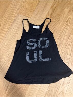 soulcycle Black Graphic Scoop Racerback Tank